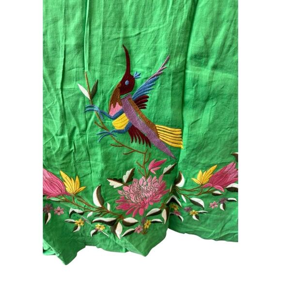 Fanm Mon Asia Embroidered Maxi Dress Size Medium/Green - Picture 4 of 6
